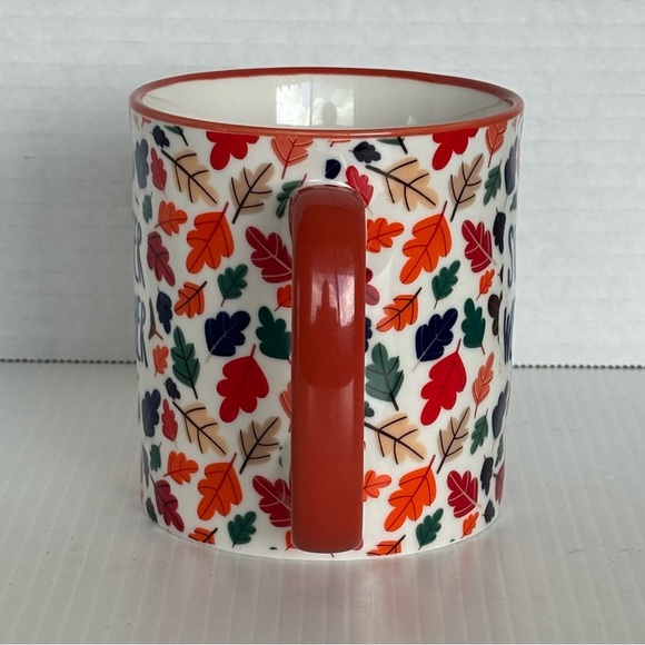 10 Strawberry Street Sweater Weather Ceramic Mug Fall Winter Leaves 14 oz Cup - Picture 2 of 8